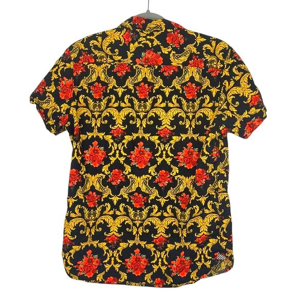 Denim and Flower Ricky Singh Mens Shirt Floral Short Sleeve Button Up - Picture 4 of 8